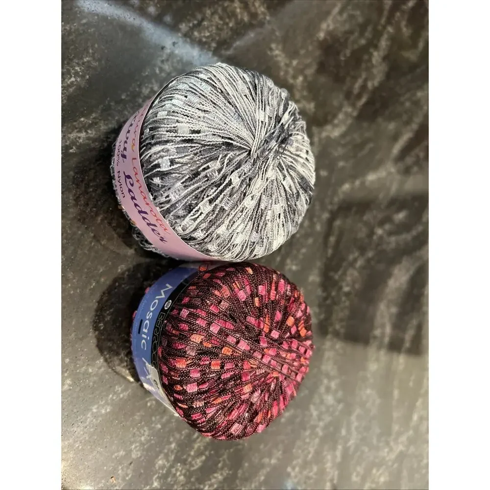Lot of 2 - Filatura Lanarota & BERROCO Luxury Ladder Trellis Yarn Silvery Pink